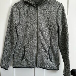 Eddie Bauer Green and Gray Heather Women's Zip-up